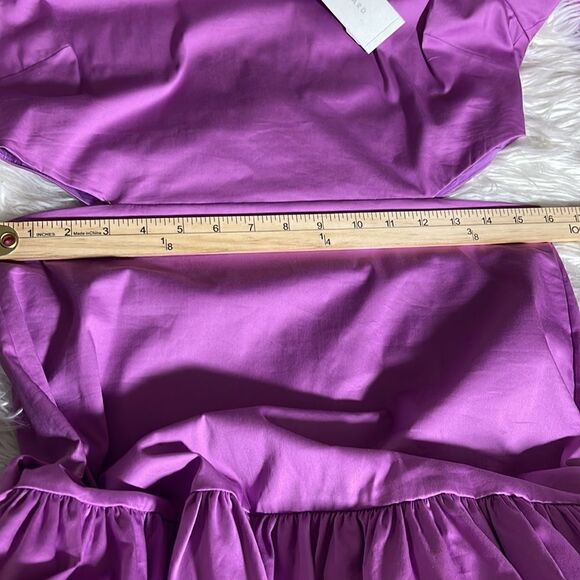 Veronica Beard Dress Womens Sz 10 puff Sleeves Cut out Mini Tiered Cotton Blend - Picture 7 of 9